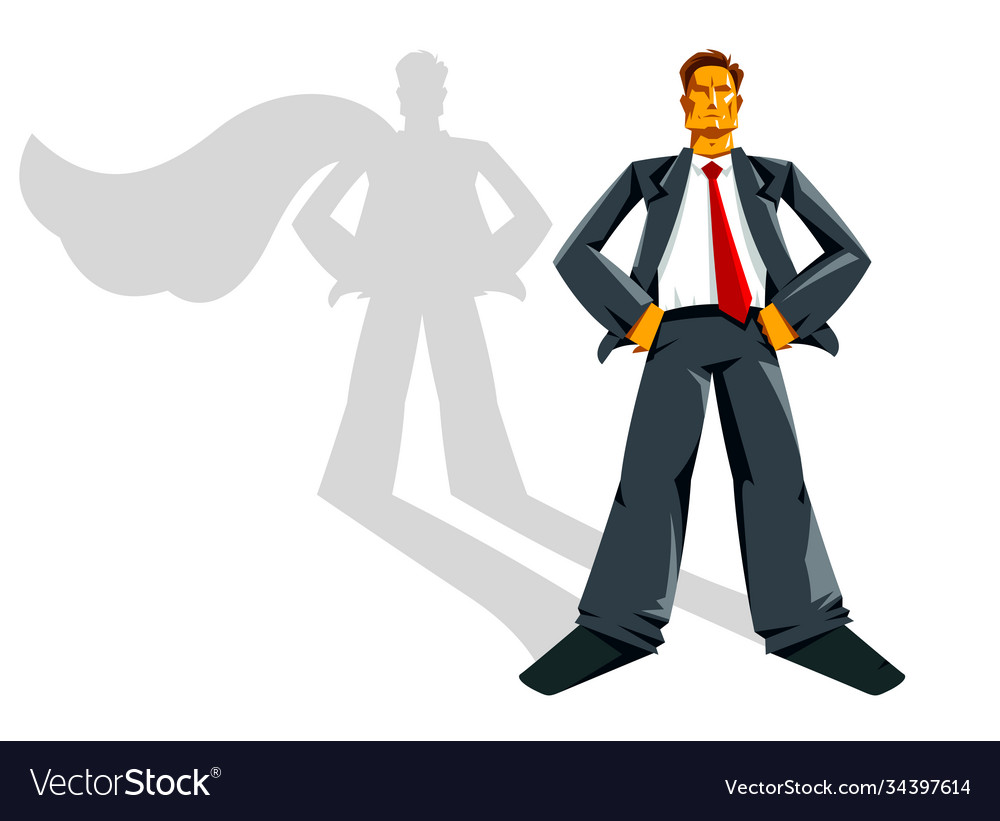 Big Boss Businessman Stands Confident And Serious Vector Image