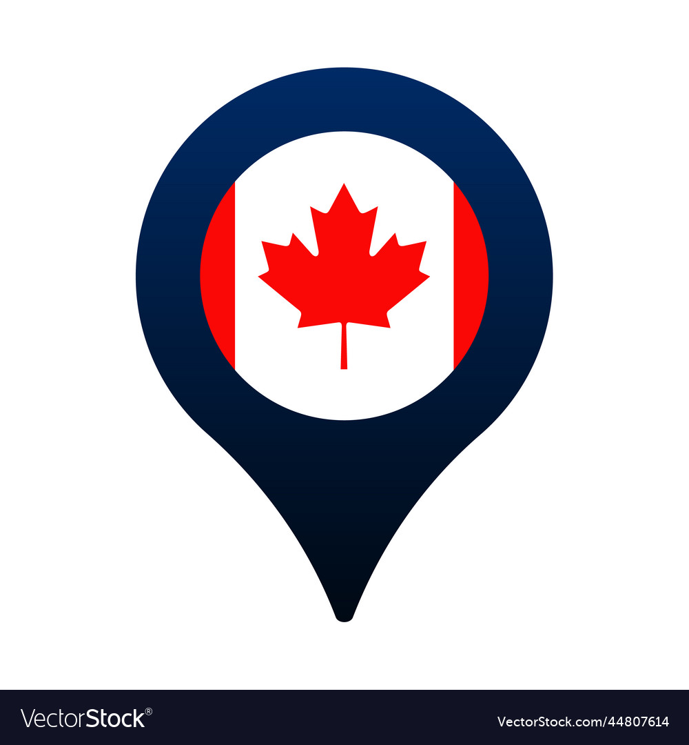 Canada flag and map pointer icon national