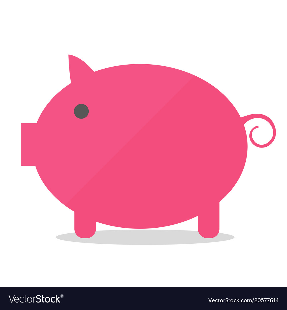 Cartoon pig in flat style isolated on white