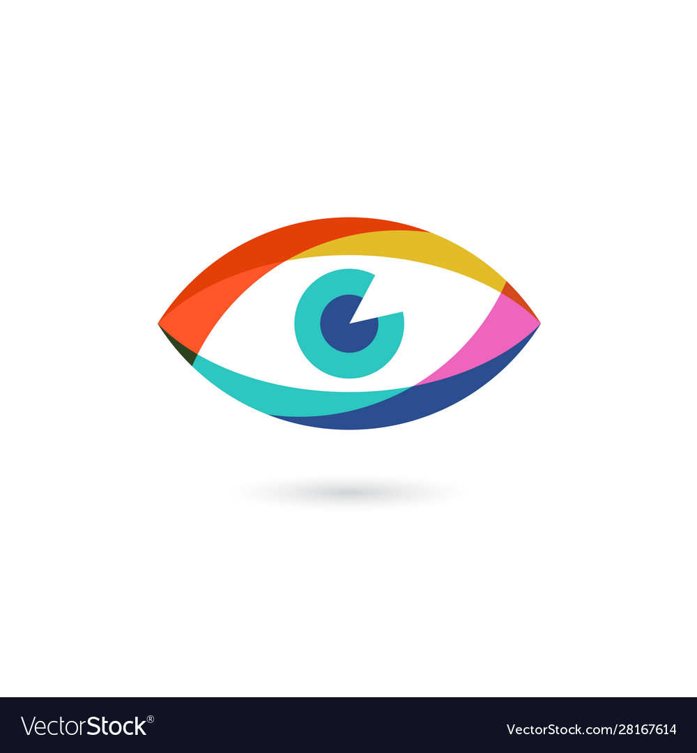 Colorful eye or eyeball icon Royalty Free Vector Image