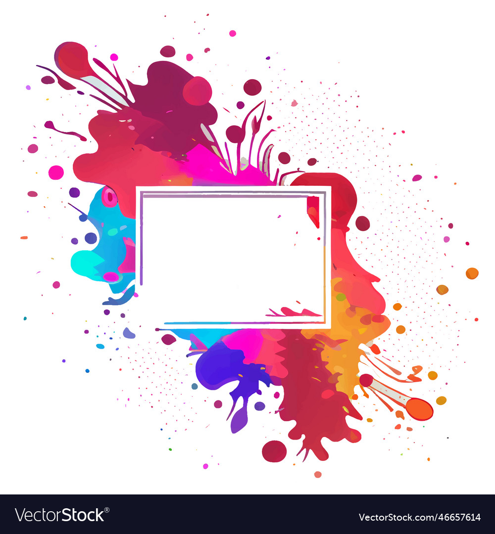 Colorful frame splash Royalty Free Vector Image