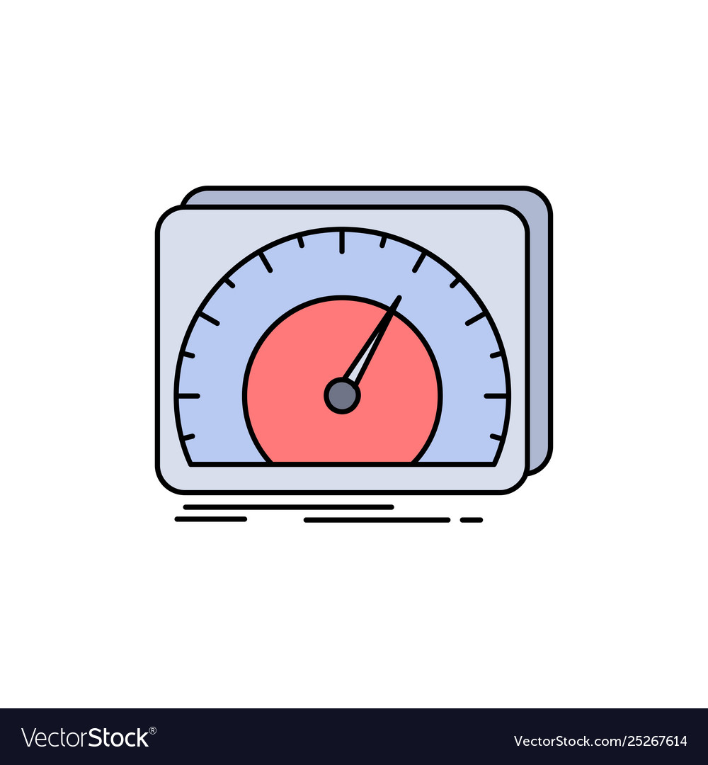 Dashboard device speed test internet flat color vector image Dashboard device speed test internet flat color