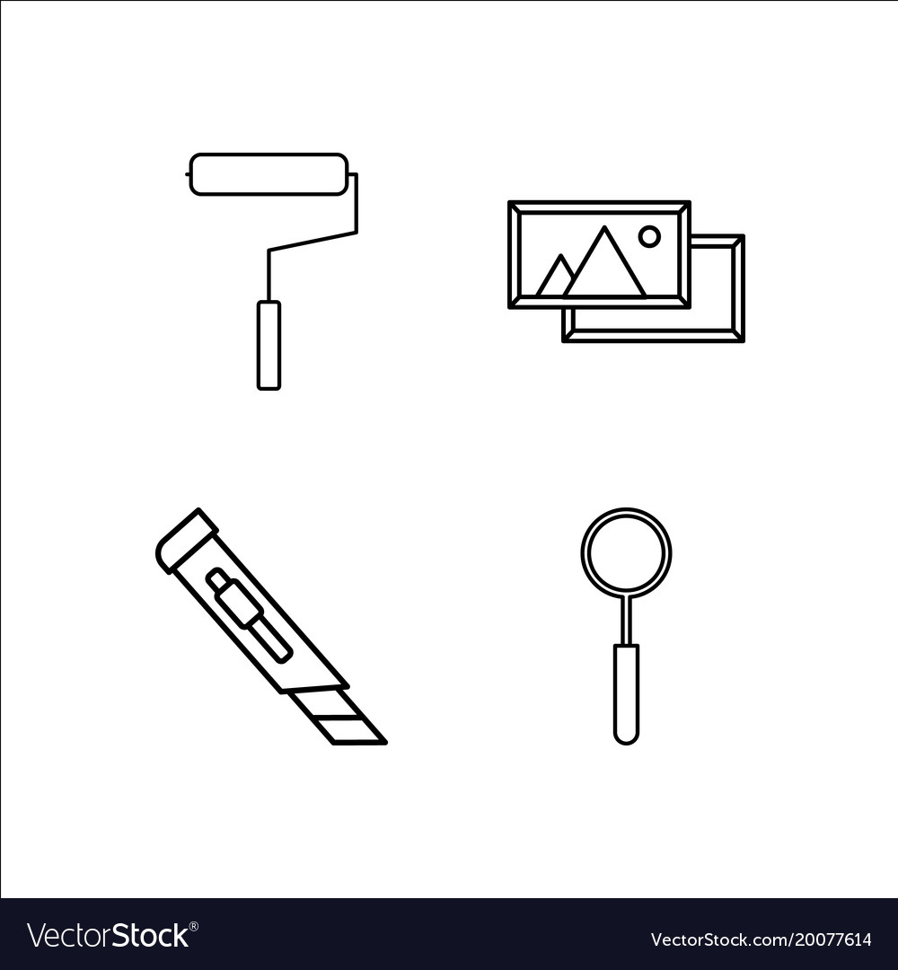 Design and studio simple linear icon setsimple