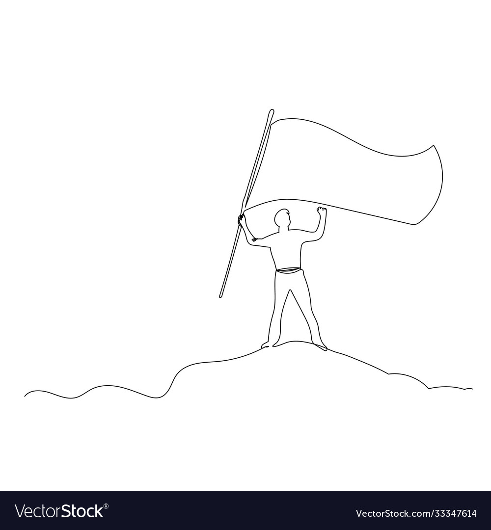 Isolated continuous single line drawing man