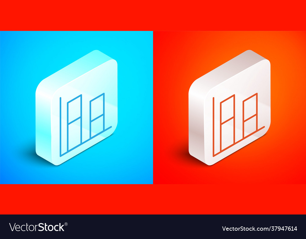Isometric line graph schedule chart diagram vector image Isometric line graph schedule chart diagram