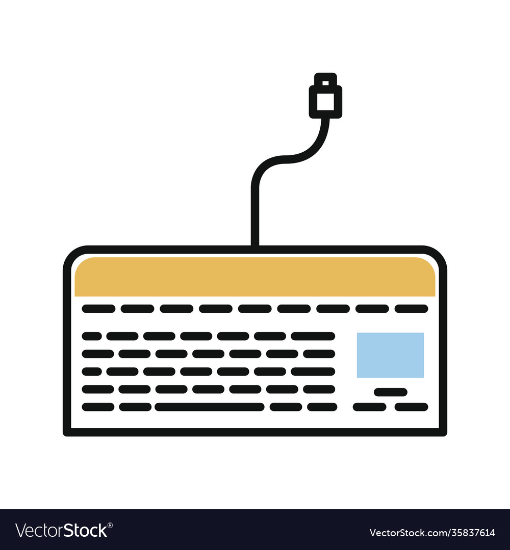Keyboard computer hardware line and fill style