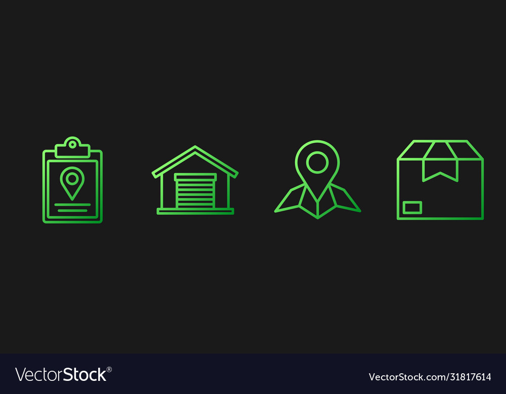 Set line placeholder on map paper document vector image Set line placeholder on map paper document