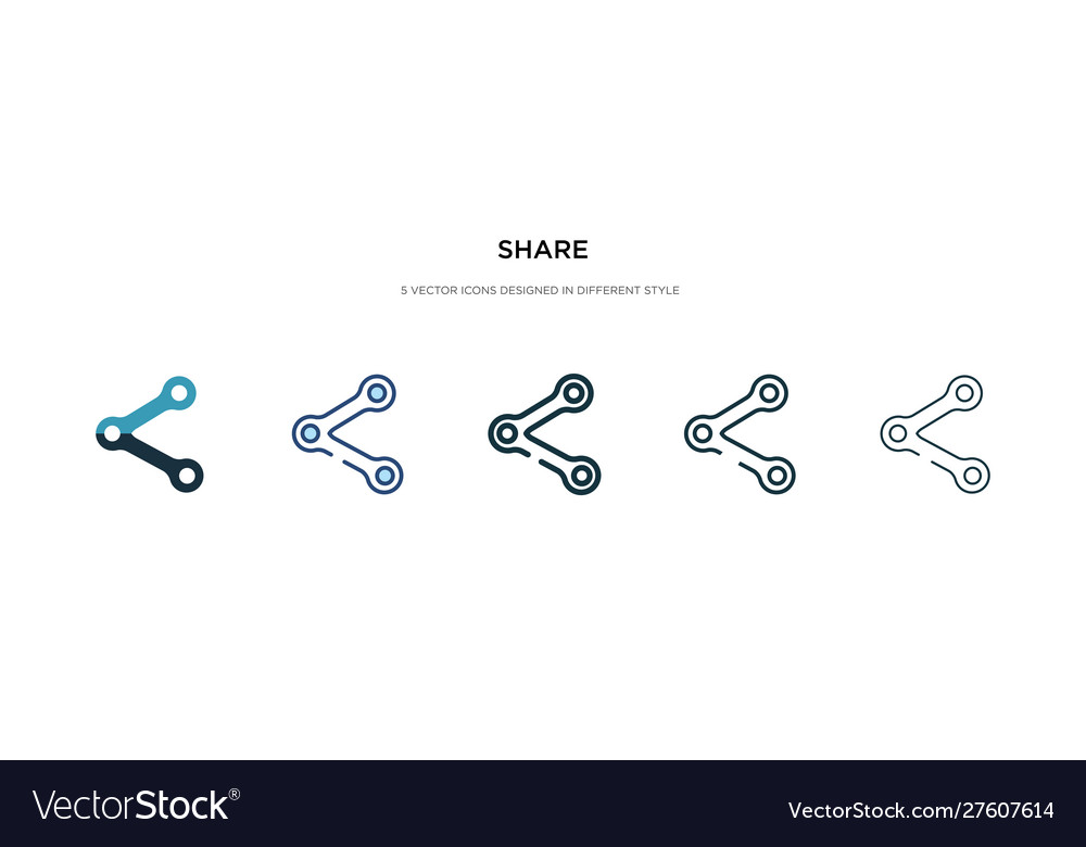 Share icon in different style two colored