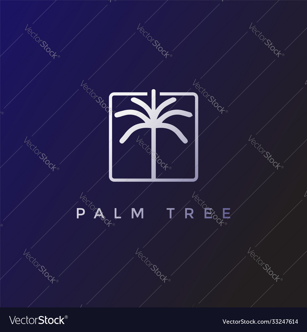 Simple minimalist palm coconut tree logo Vector Image