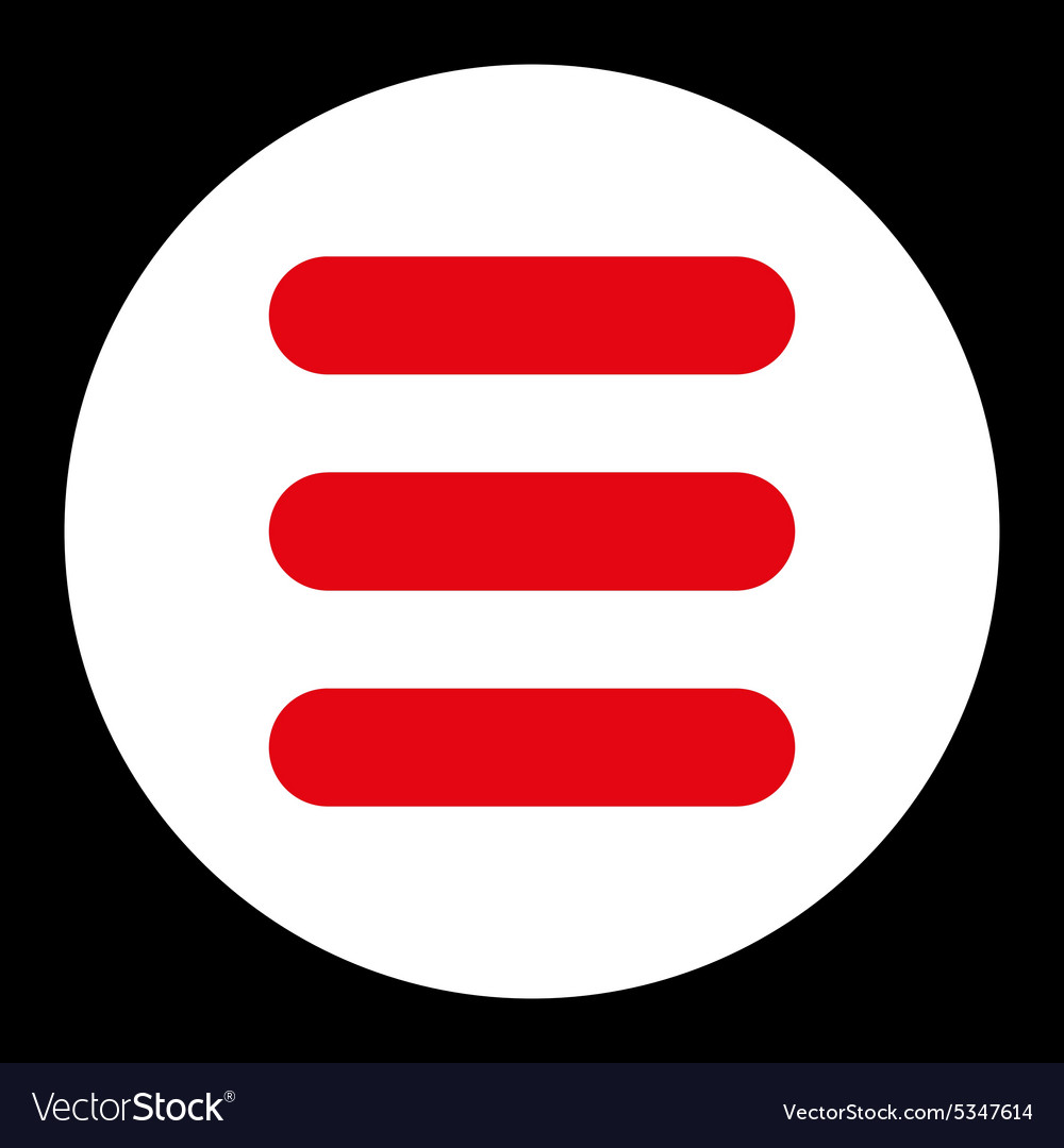 Stack flat red and white colors round button