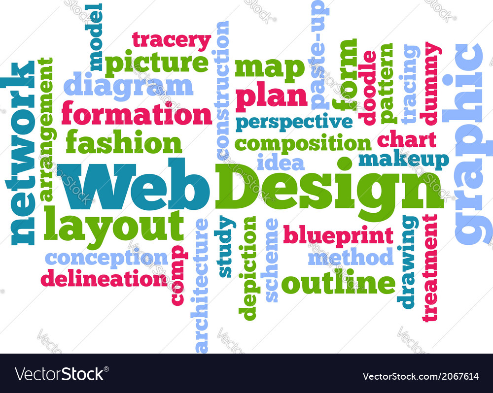 Web design tag word cloud background Royalty Free Vector