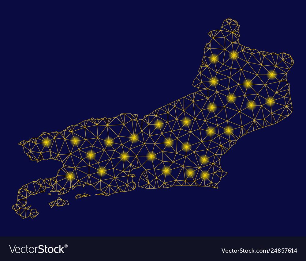 Yellow mesh network piaui state map with flash