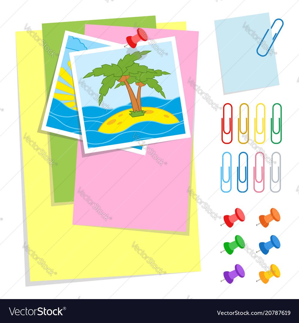 A set of colored sheets different sizes vector image A set of colored sheets different sizes