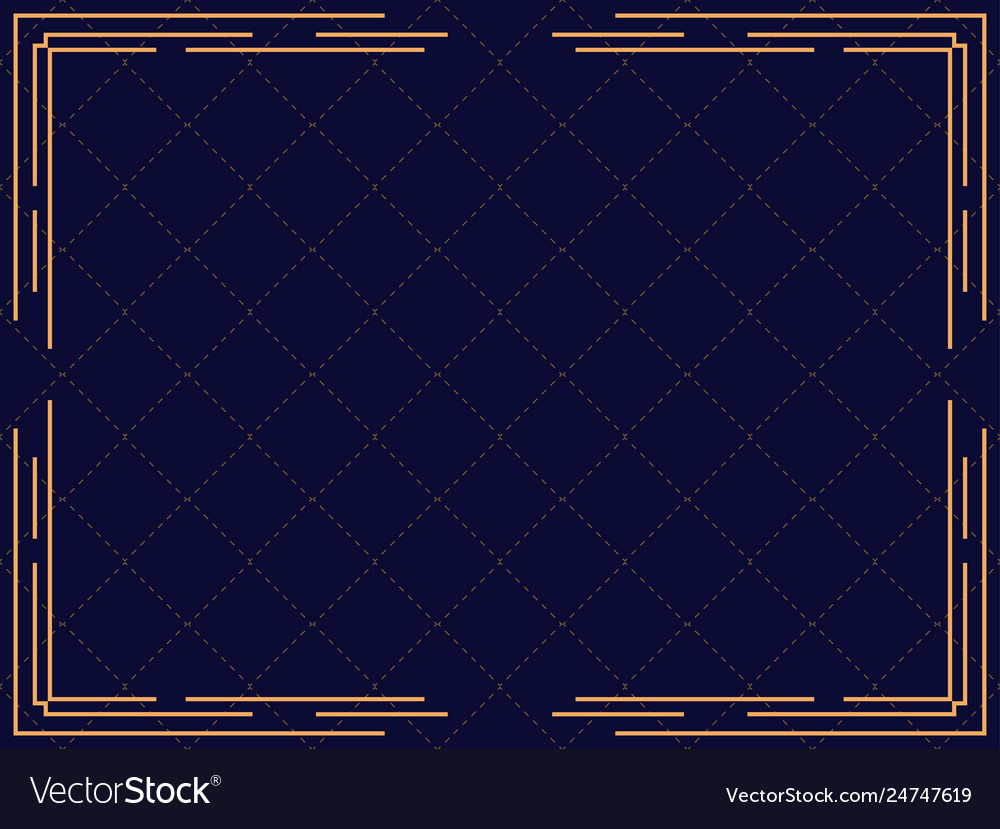 Art deco frame vintage linear border design a Vector Image