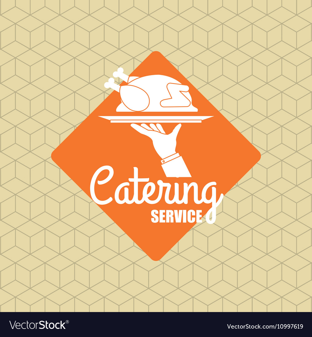 Catering service emblem image Royalty Free Vector Image