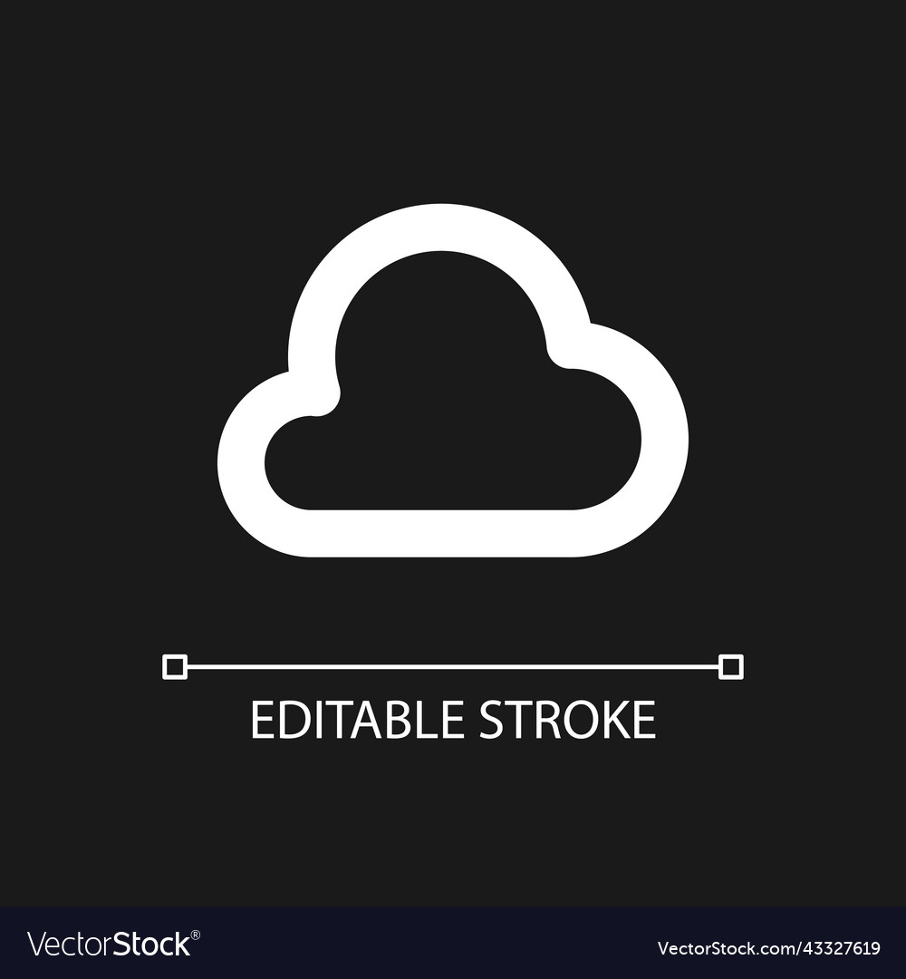 Cloud computing pixel perfect white linear ui vector image Cloud computing pixel perfect white linear ui
