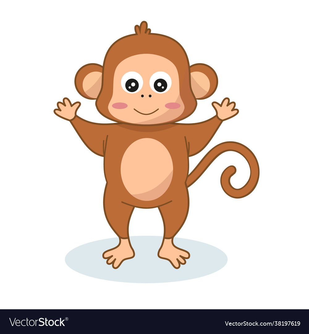 Cute monkey cartoon style Royalty Free Vector Image