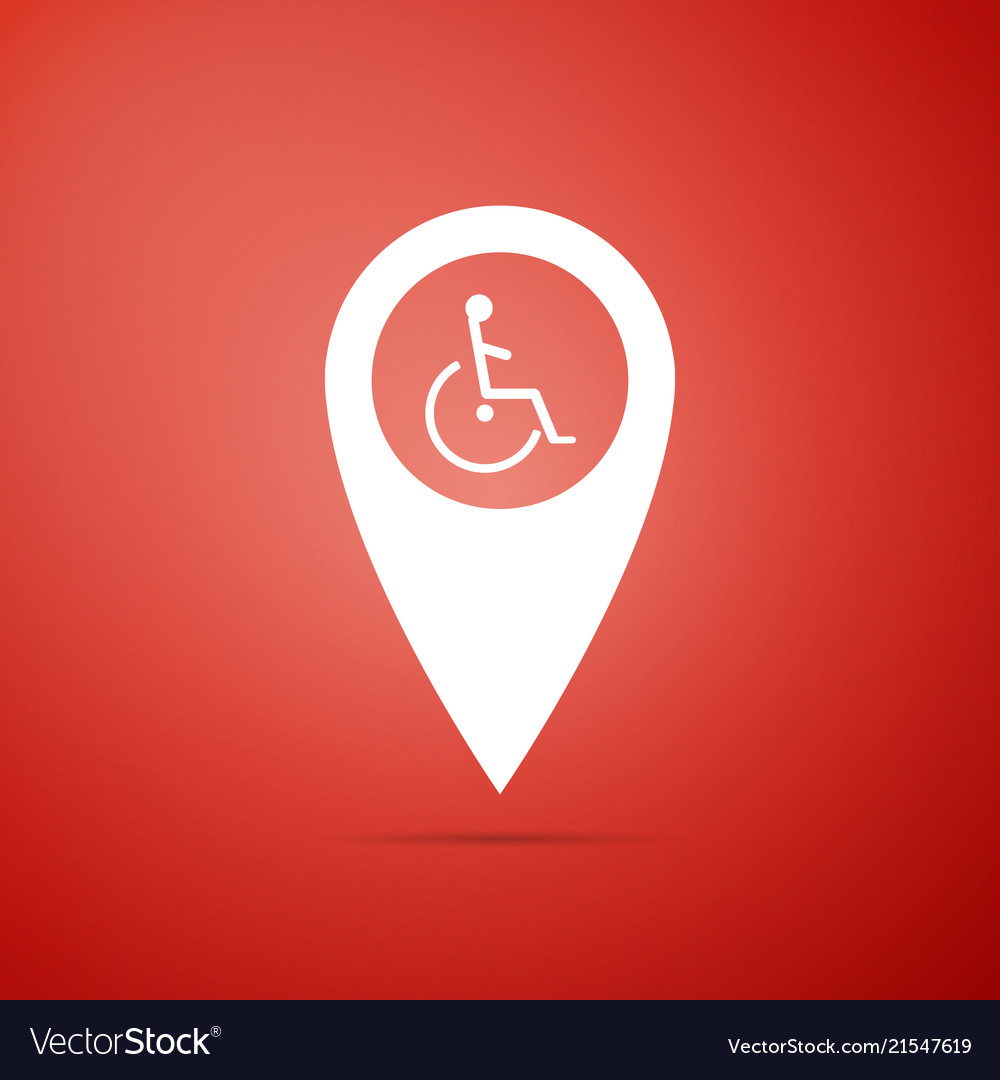 Disabled handicap in map pointer icon isolated vector image Disabled handicap in map pointer icon isolated
