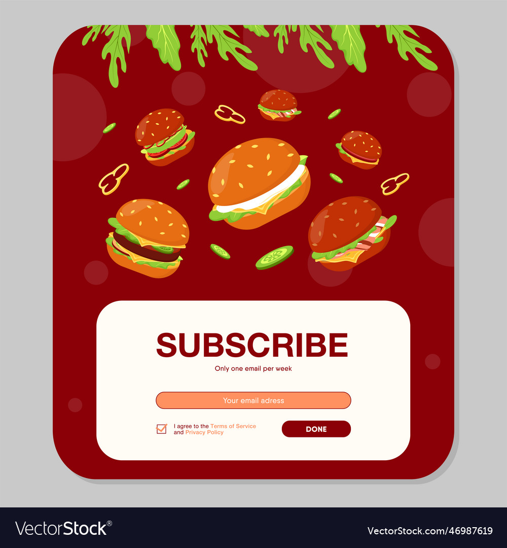 Email subscription design with flying vector image Email subscription design with flying