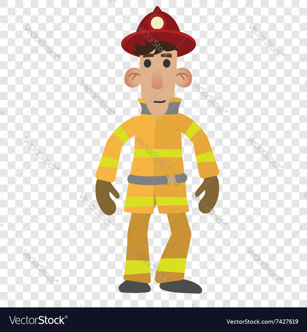 Firefighter cartoon character Royalty Free Vector Image