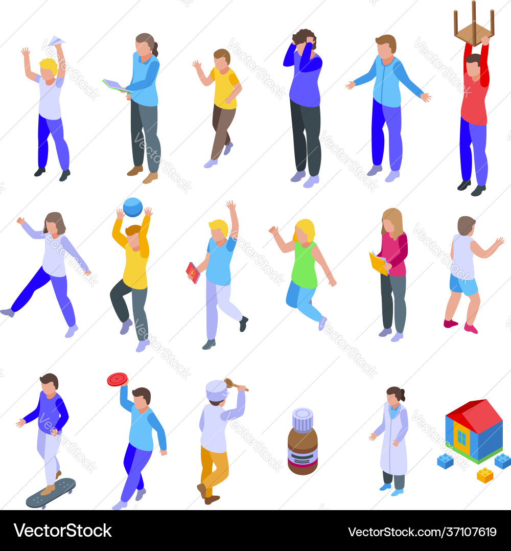 Hyperactivity icon isometric style Royalty Free Vector Image