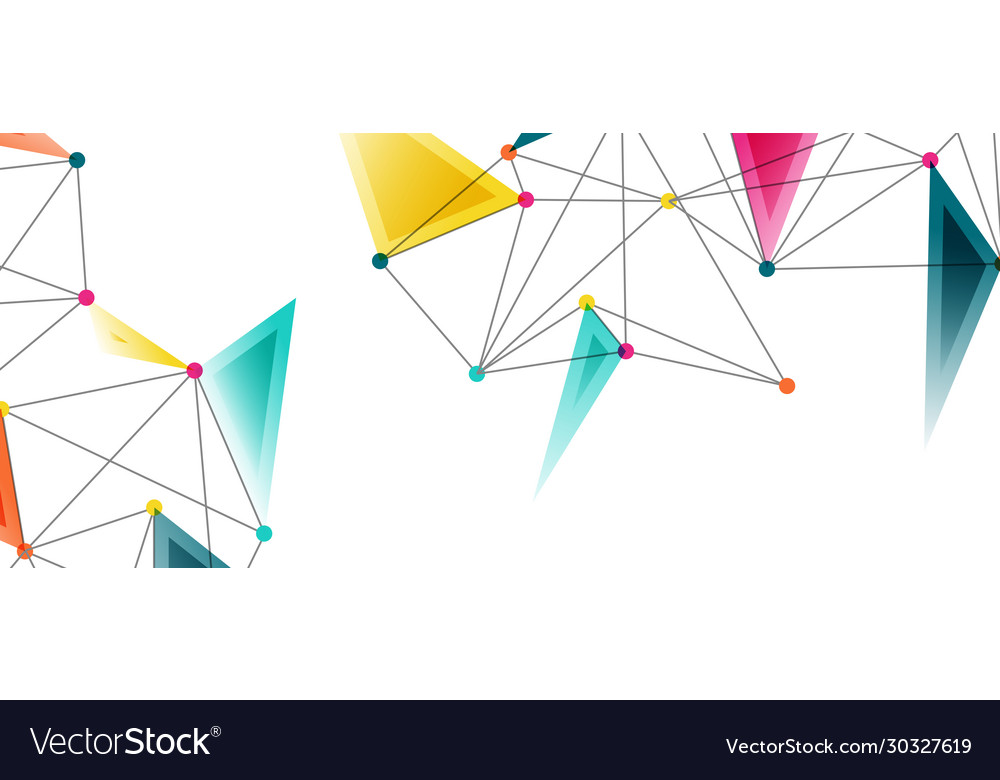 Line points connections triangular technology Vector Image Line points connections triangular technology