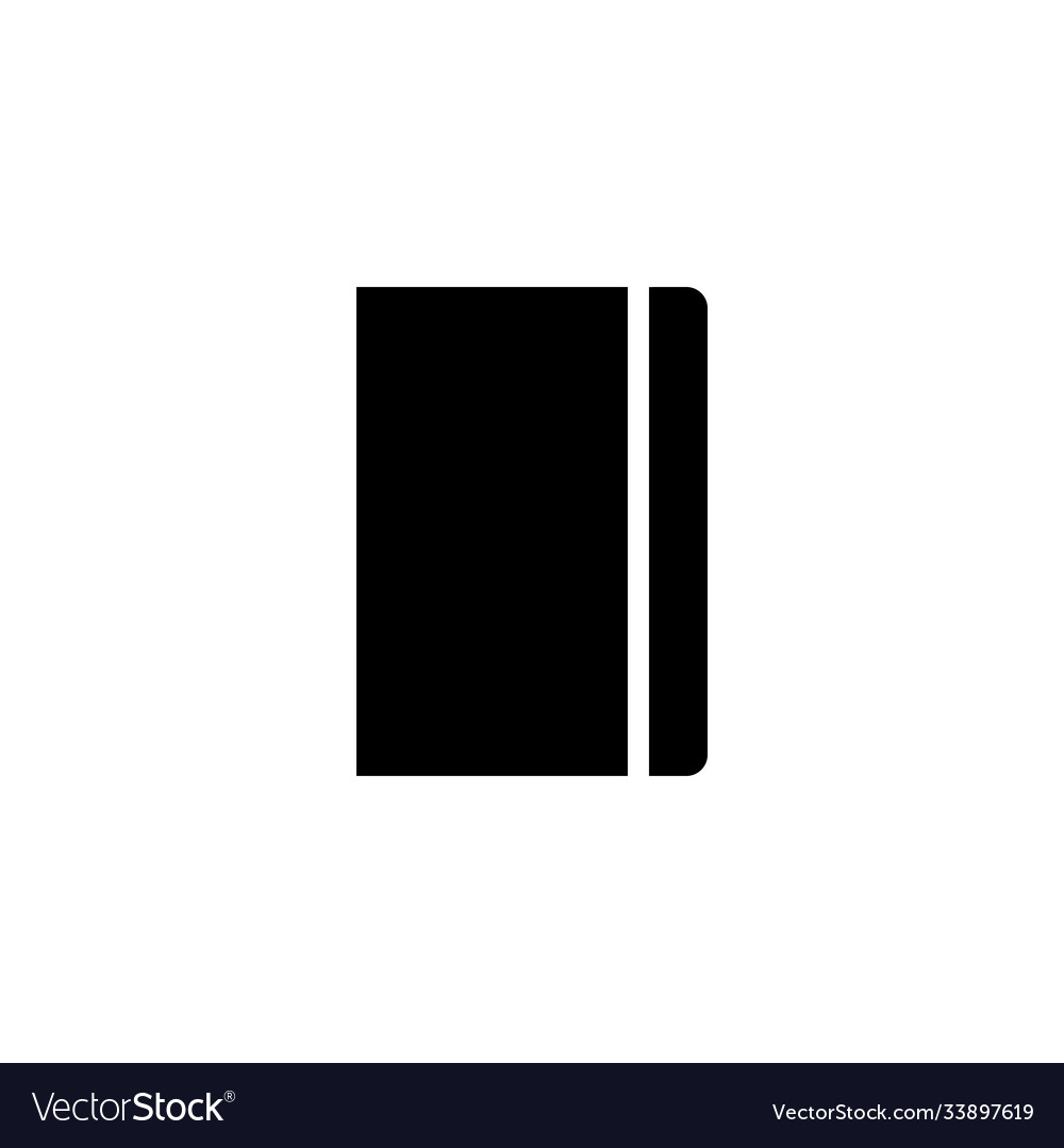 Minimal simple book icon in solid black color