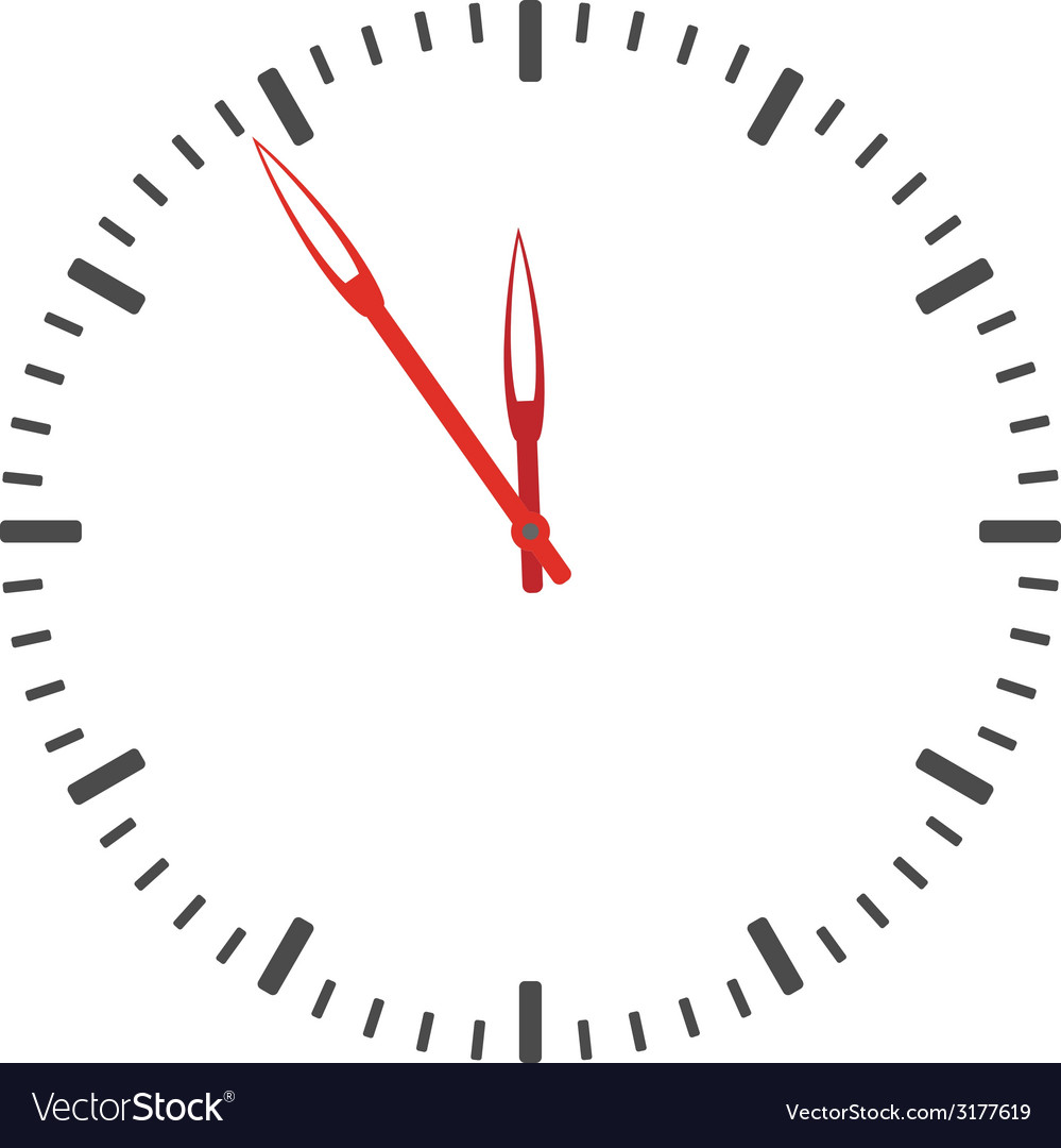 Red Clock Face - Simple Design