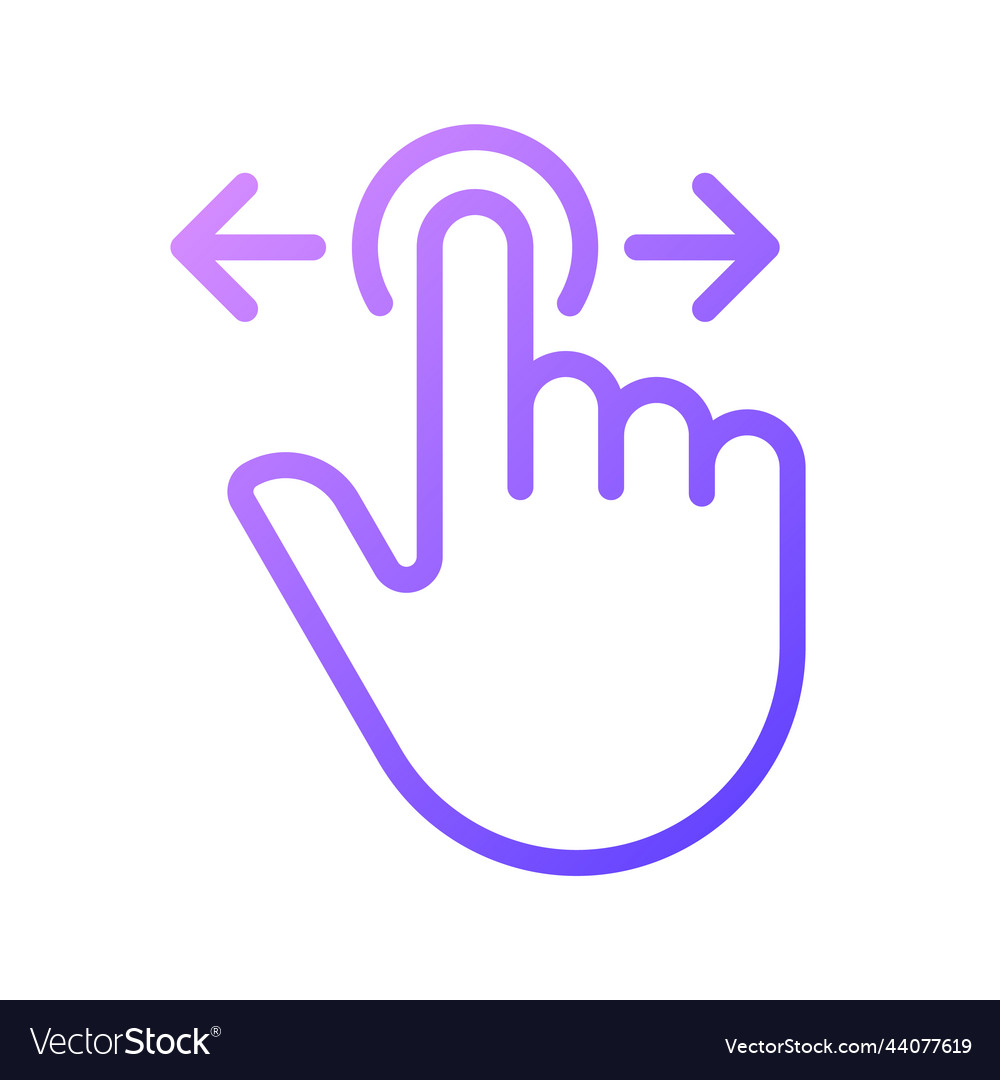 Scrolling horizontally gradient linear icon vector image Scrolling horizontally gradient linear icon