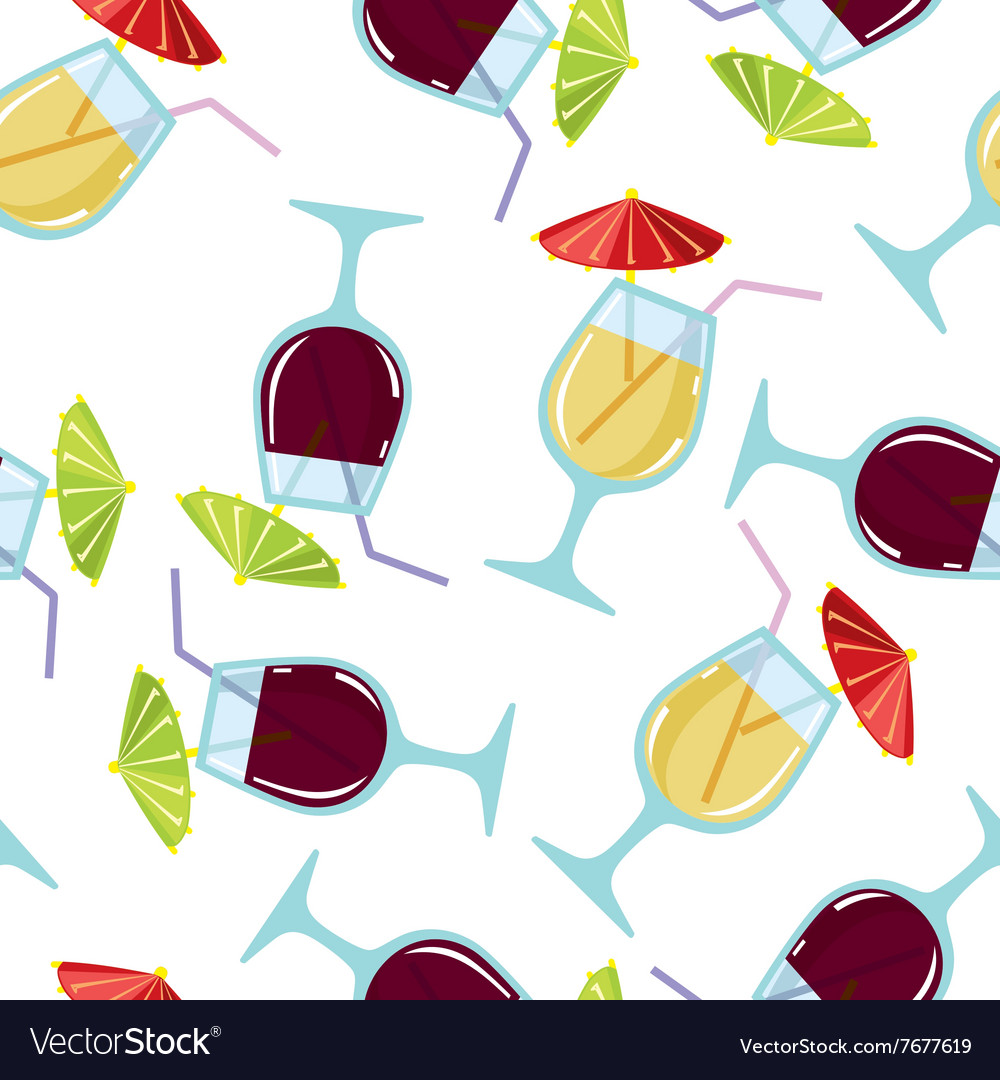 Seamless pattern with cocktails Royalty Free Vector Image Seamless cocktails alcohol flat pattern vector