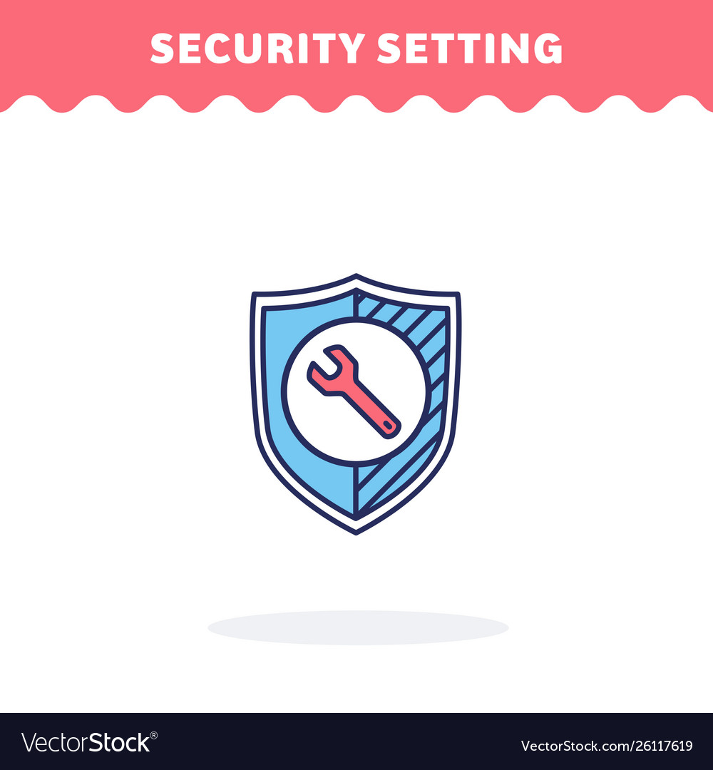 Security setting icon fill and line flat vector image Security setting icon fill and line flat