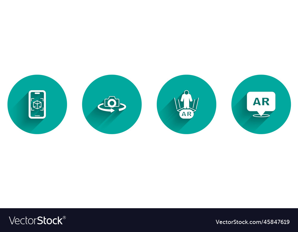 Set 3d modeling 360 degree view augmented vector image Set 3d modeling 360 degree view augmented