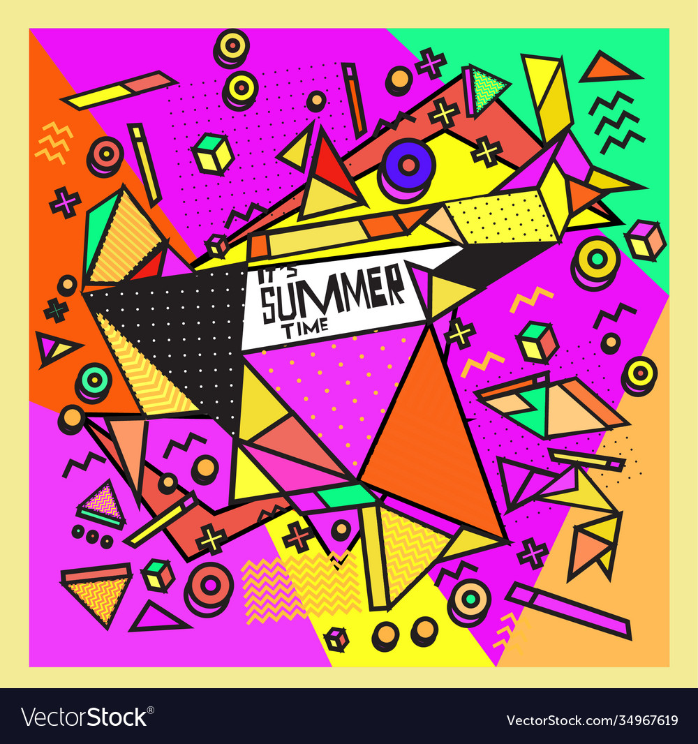 Triangle geometric forms for summer design event vector image Triangle geometric forms for summer design event