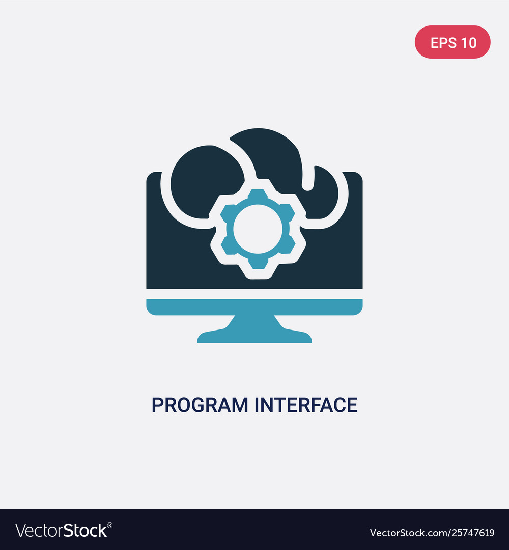Zwei Farbprogramm-Interface-Symbol aus der Programmierung vector image Zwei Farbprogramm-Interface-Symbol aus der Programmierung