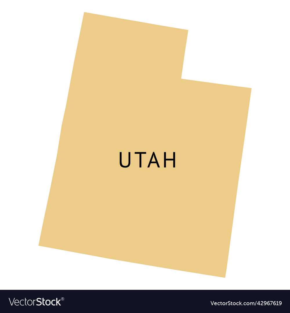 Utah state plain map Royalty Free Vector Image