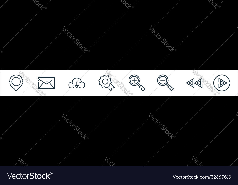 Web essentials line icons linear set quality vector image Web essentials line icons linear set quality