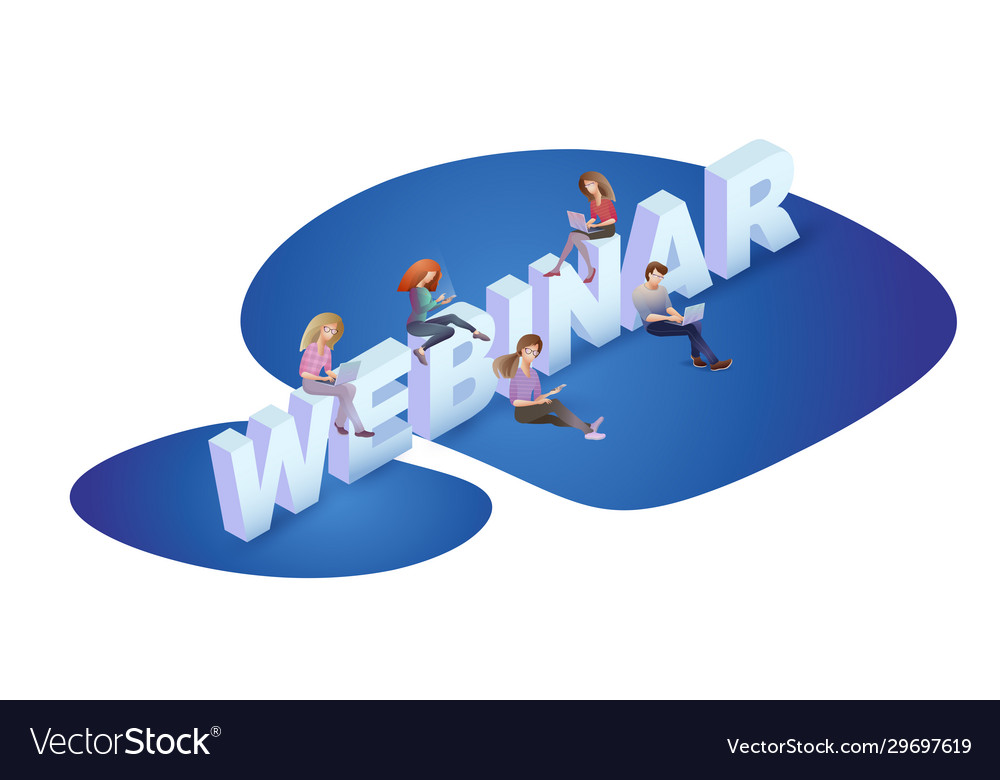Webinar and online training concept people Vector Image