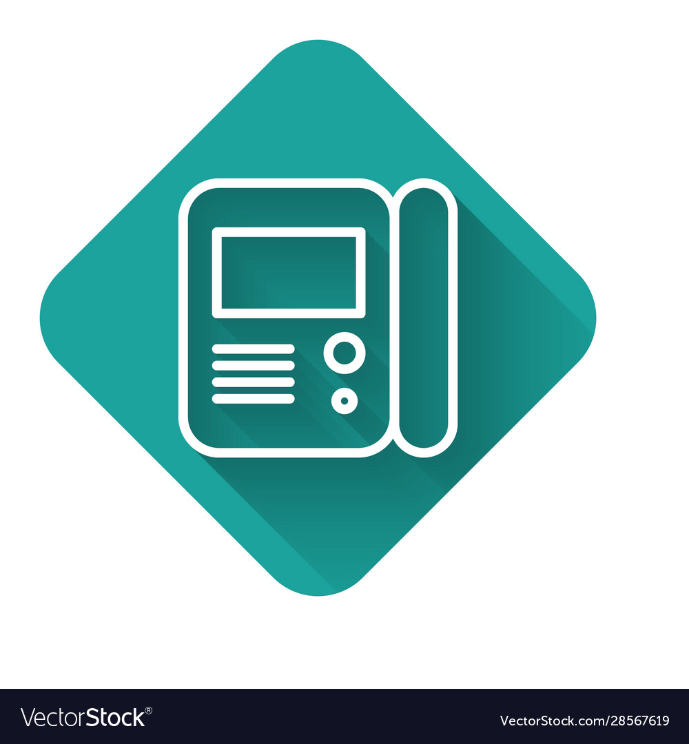 White line house intercom system icon isolated