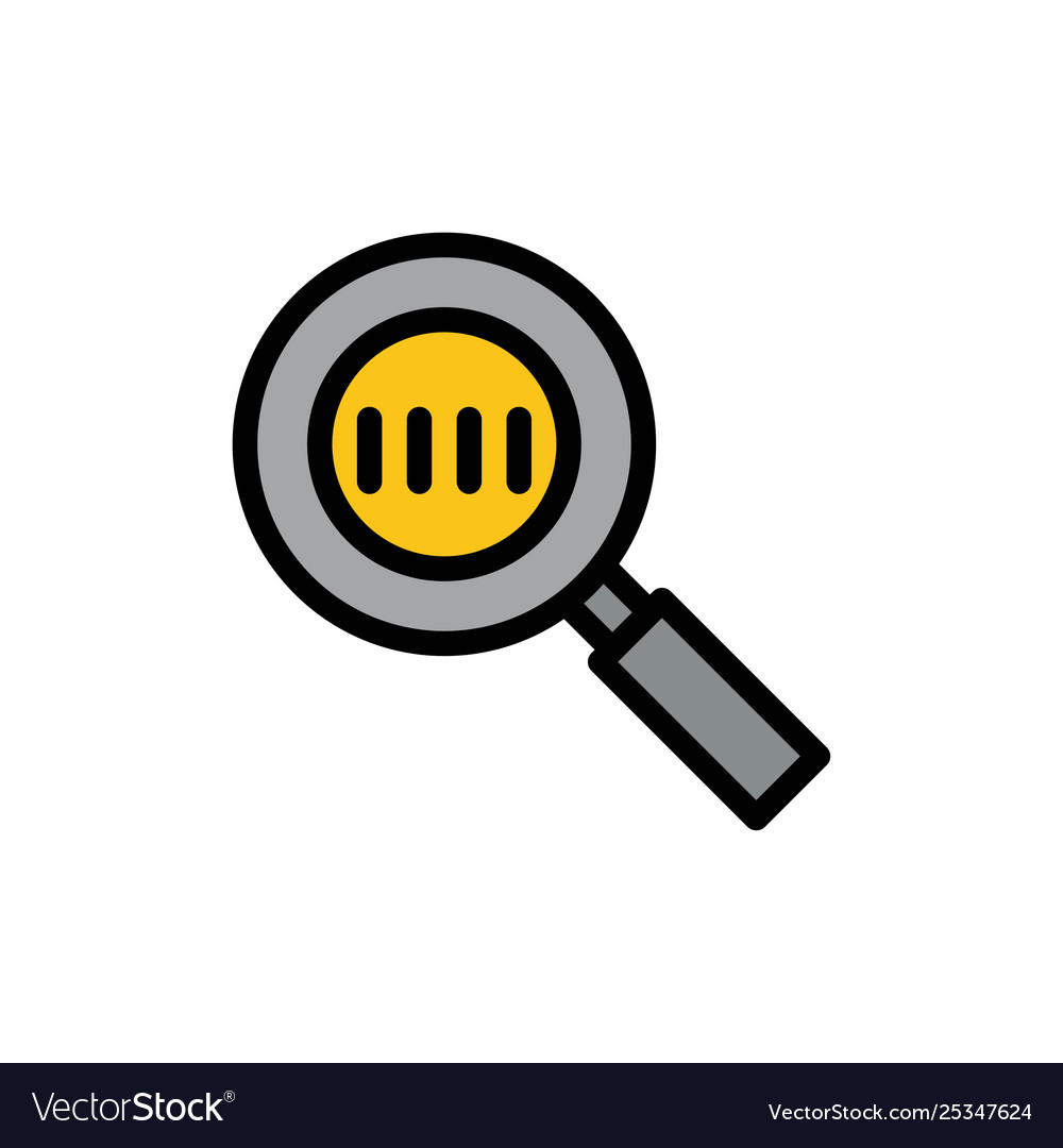 Code search magnifier magnifying flat color vector image Code search magnifier magnifying flat color