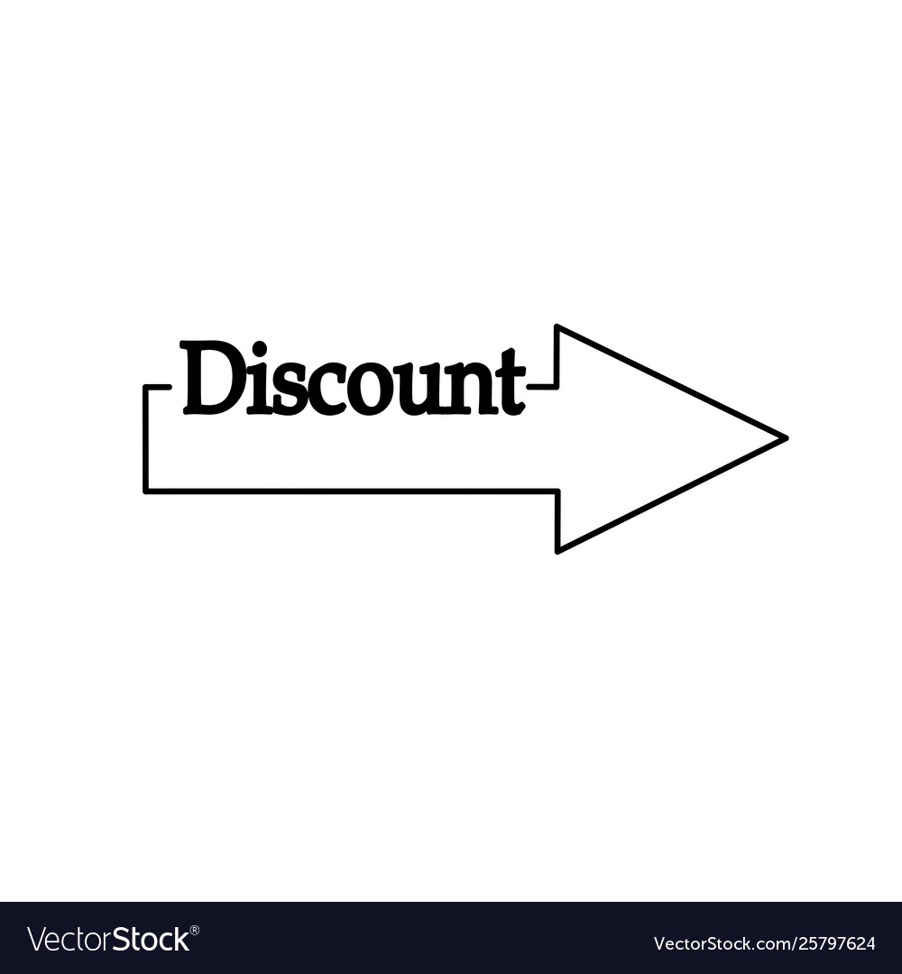 Discount icon arrow pointer line