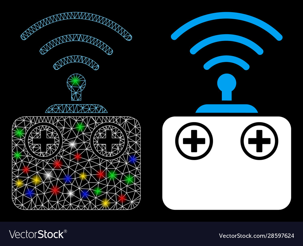 Flare mesh network radio control device icon vector image Flare mesh network radio control device icon