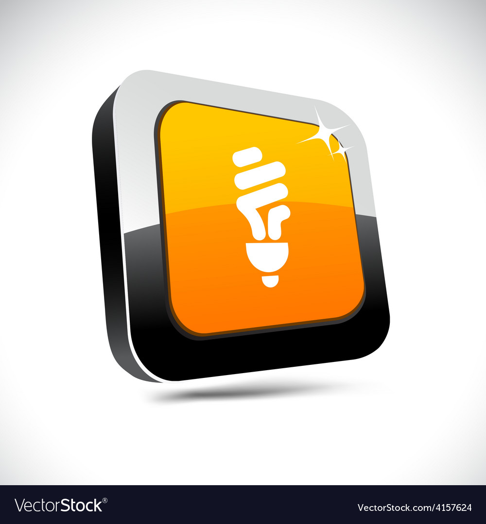 Fluorescent bulb 3d square button