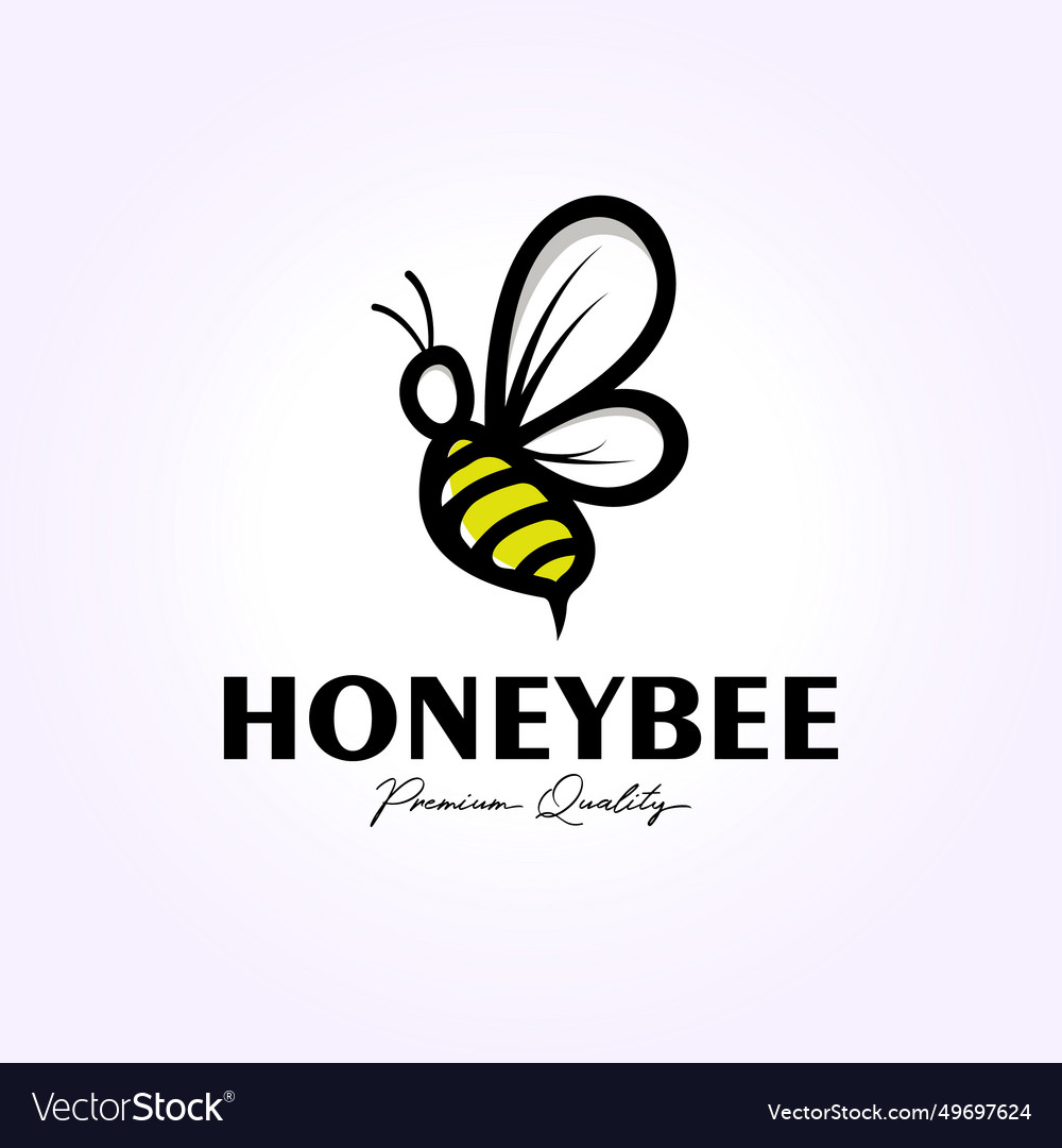 Flying bee logo icon design vintage honey