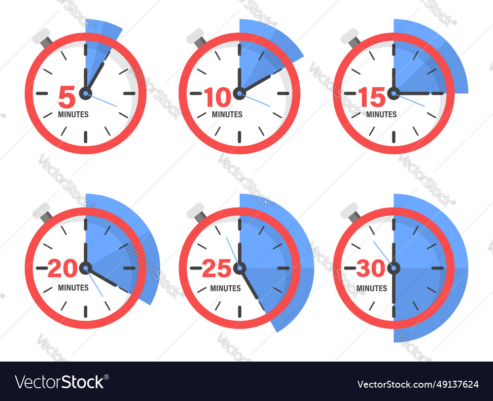 From 5 minutes to 30 on stopwatch icon