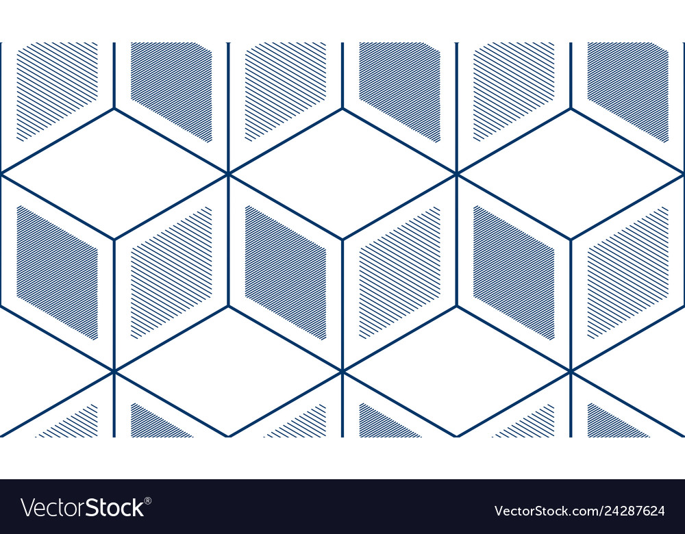 Geometric cubes abstract seamless pattern 3d vector image Geometric cubes abstract seamless pattern 3d