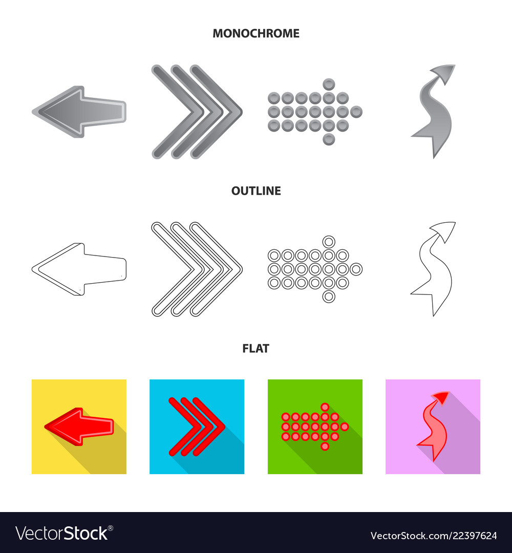 Isolierte Objekt von Element und Pfeil-Logo-Set vector image Isolierte Objekt von Element und Pfeil-Logo-Set