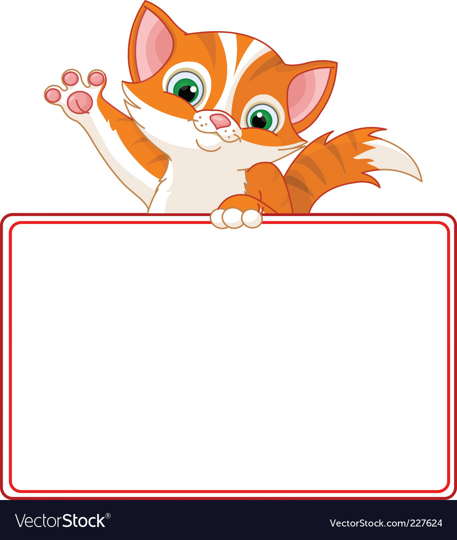 Kitten place card Royalty Free Vector Image - VectorStock