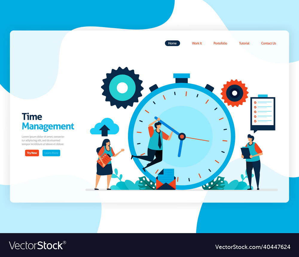 Landing page of time management and scheduling