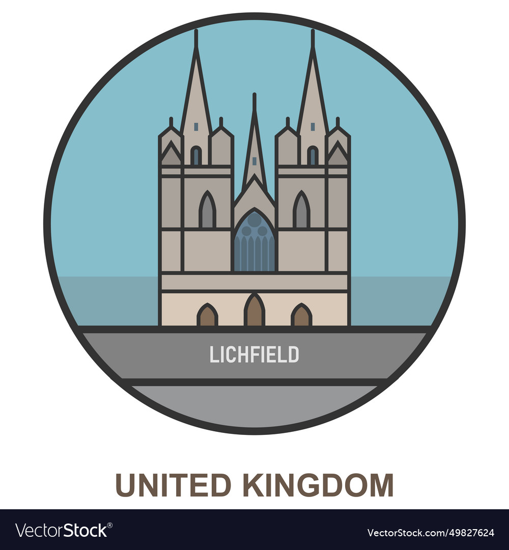 Lichfield cities and towns in united kingdom Vector Image