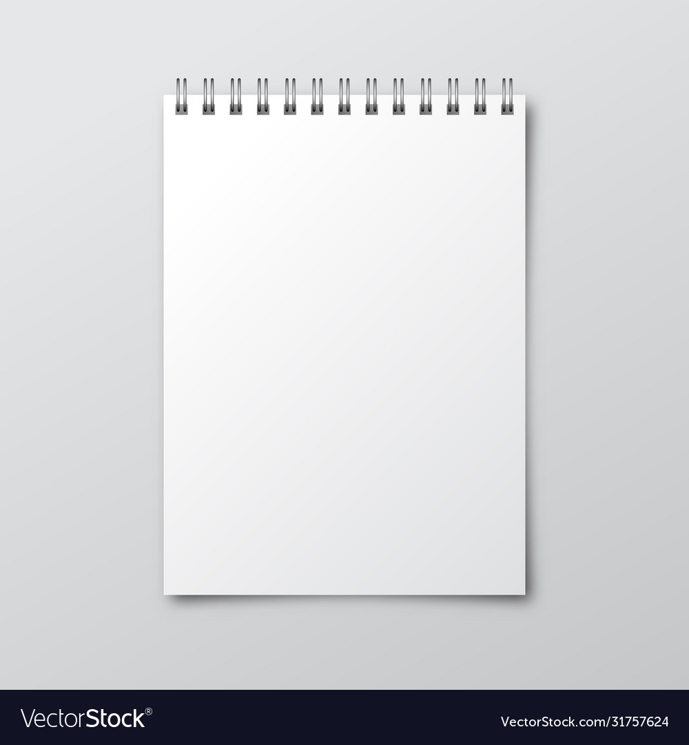 Notebook mockup paper template Vector Image Notebook mockup paper template